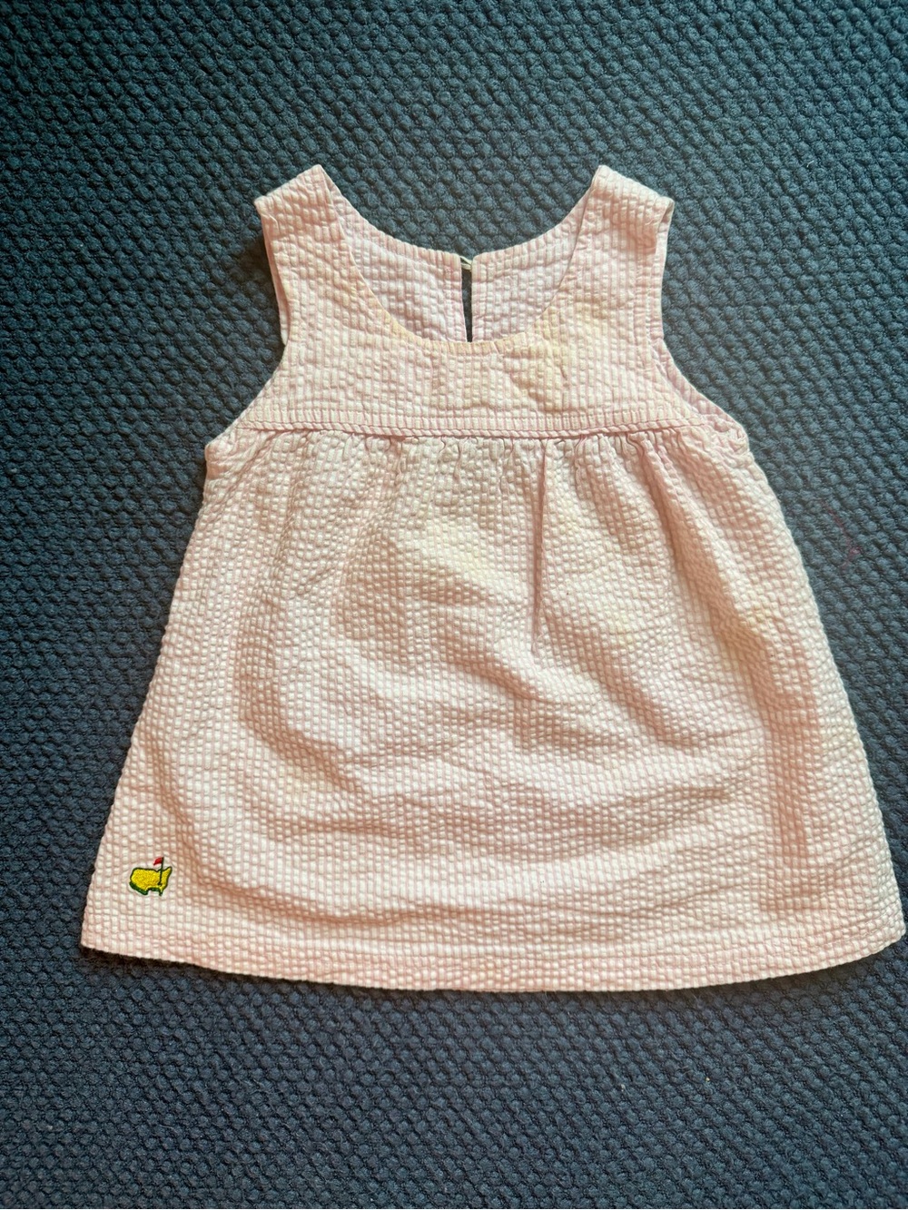Masters Pale Pink Textured Seersucker Dress